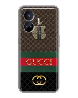 Чехол для Realme GT5 с картинкой «Gucci — брендированный десерт»