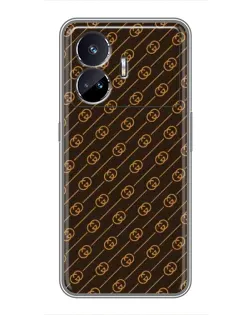 Чехол для Realme GT5 с картинкой «Gucci — золотые диагонали»