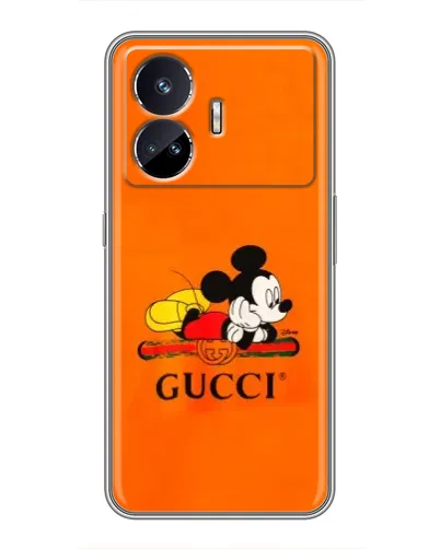Чехол для Realme GT5 с картинкой «Микки Маус Gucci — оранж»