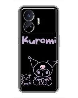 Чехол для Realme GT5 с картинкой «Kuromi — черный минимализм» Чехол для Realme GT5 с картинкой «Kuromi — черный минимализм»