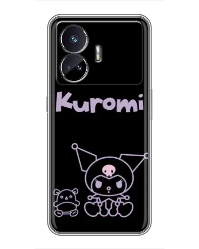 Чехол для Realme GT5 с картинкой «Kuromi — черный минимализм»