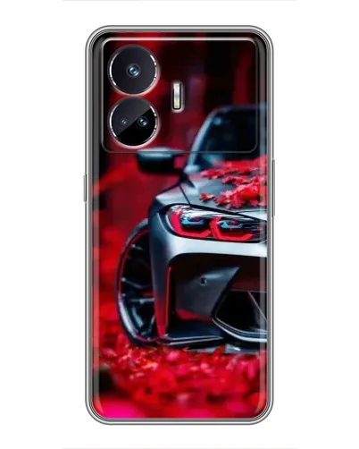 Чохол для Realme GT5 з картинкою «Спортивна BMW та квіти»