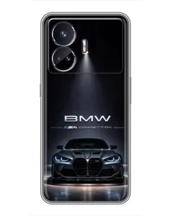 Чохол для Realme GT5 з картинкою «BMW крізь нічне місто» Чохол для Realme GT5 з картинкою «BMW крізь нічне місто»