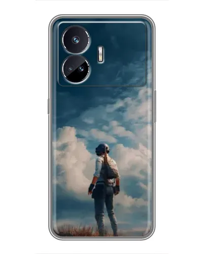 Чохол для Realme GT5 з картинкою «Герой PUBG на скелі»
