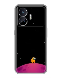 Чехол для Realme GT5 с картинкой «Одинокий герой на планете»