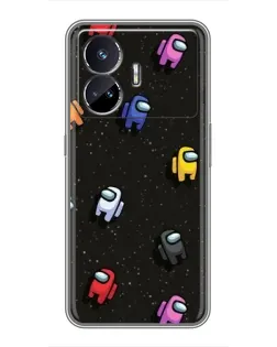 Чехол для Realme GT5 с картинкой «Космический паттерн Among Us»