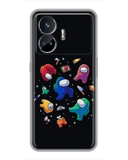 Чехол для Realme GT5 с картинкой «Among Us космос»