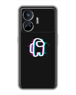 Чехол для Realme GT5 с картинкой «Among Us неон»