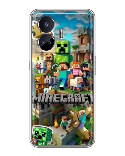 Чехол для Realme GT5 с картинкой «Замок Minecraft»
