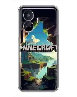 Чехол для Realme GT5 с картинкой «Пещера Майнкрафт»