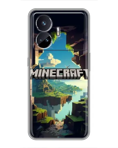 Чехол для Realme GT5 с картинкой «Пещера Майнкрафт»
