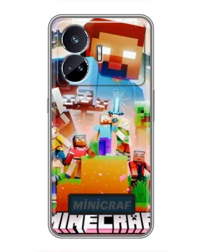 Чехол для Realme GT5 с картинкой «Minecraft герои игры»