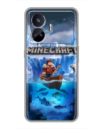 Чехол для Realme GT5 с картинкой «Minecraft ледяной мир»