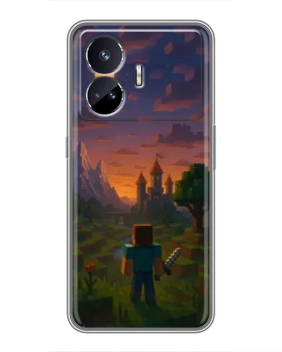Чехол для Realme GT5 с картинкой «Стив у башни»