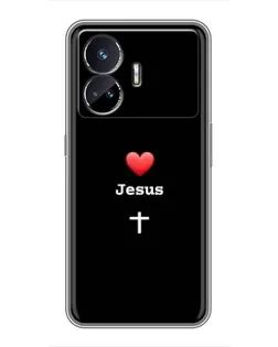Чехол для Realme GT5 с картинкой «Сердце - Jesus»