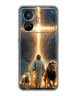 Чехол для Realme GT5 с картинкой «Лев Иуды и Свет»