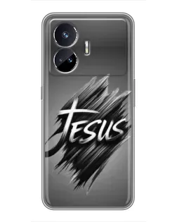 Чехол для Realme GT5 с картинкой «Надпись Jesus Graffiti»