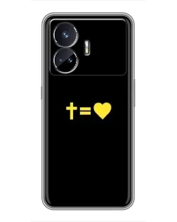 Чехол для Realme GT5 с картинкой «Сердце и Крест»
