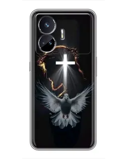 Чехол для Realme GT5 с картинкой «Голубь и Свет»