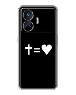 Чехол для Realme GT5 с картинкой «Крест и Сердце»