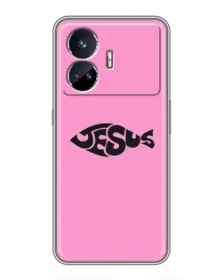 Чехол для Realme GT5 с картинкой «Розовый символ  Jesus»