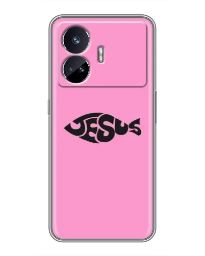 Чехол для Realme GT5 с картинкой «Розовый символ  Jesus»
