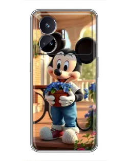 Чехол для Realme GT5 с картинкой «Микки садовод»