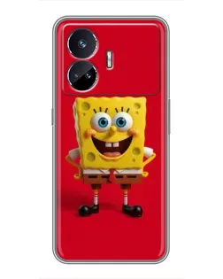 Чохол для Realme GT5 з картинкою «Спанч Боб на червоному»