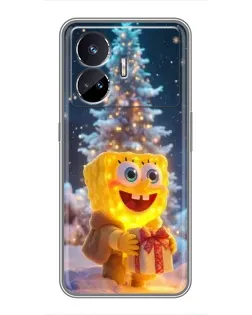 Чохол для Realme GT5 з картинкою «Різдвяний Спанч Боб»