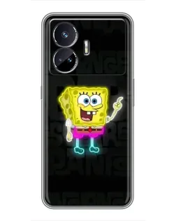 Чохол для Realme GT5 з картинкою «Неоновий Губка Боб»