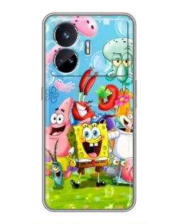 Чехол для Realme GT5 с картинкой «Губка Боб и друзья»