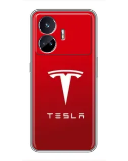 Чехол для Realme GT5 с картинкой «Tesla Red Classic»