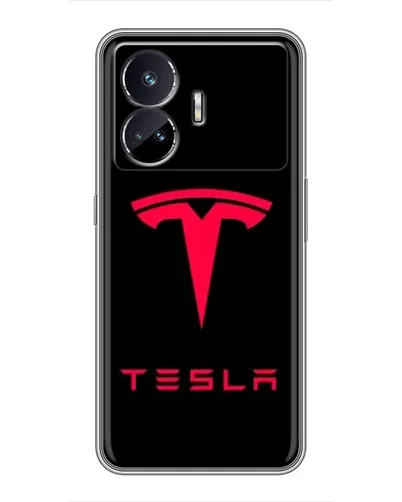 Чохол для Realme GT5 з картинкою «Tesla Red Logo»