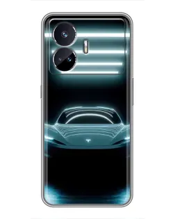 Чохол для Realme GT5 з картинкою «Tesla в неоні»