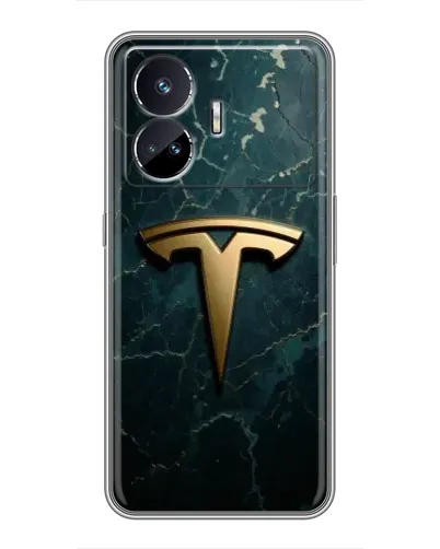 Чохол для Realme GT5 з картинкою «Мармурова Tesla Gold»