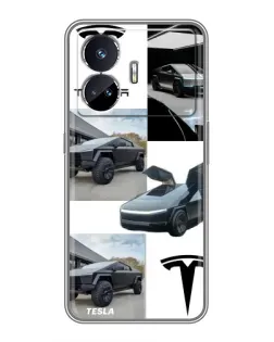 Чохол для Realme GT5 з картинкою «Колаж Cybertruck Tesla»