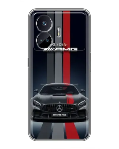 Чехол для Realme GT5 с картинкой «Mercedes — белый карбон»