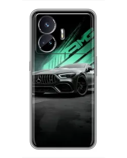Чехол для Realme GT5 с картинкой «Темный Mercedes AMG»