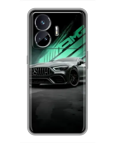 Чехол для Realme GT5 с картинкой «Темный Mercedes AMG»