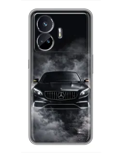 Чехол для Realme GT5 с картинкой «Mercedes в дыму»
