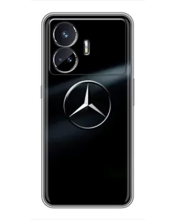 Чехол для Realme GT5 с картинкой «Mercedes на металле»