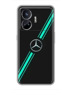 Чехол для Realme GT5 с картинкой «Спортивные линии Mercedes» Чехол для Realme GT5 с картинкой «Спортивные линии Mercedes»