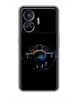 Чехол для Realme GT5 с картинкой «Салон Audi — руль» Чехол для Realme GT5 с картинкой «Салон Audi — руль»