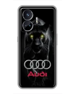 Чехол для Realme GT5 с картинкой «Пантера и Audi»