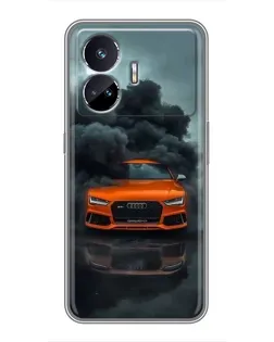 Чехол для Realme GT5 с картинкой «Audi в облаках дыма»