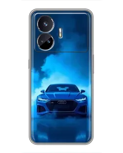 Чехол для Realme GT5 с картинкой «Audi — голубая энергия»