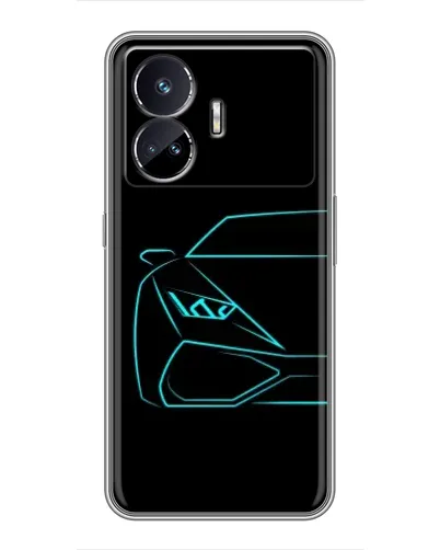 Чохол для Realme GT5 з картинкою «Блакитний силует Lamborghini» Чохол для Realme GT5 з картинкою «Блакитний силует Lamborghini»