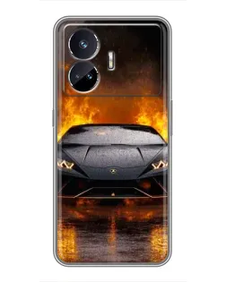 Чохол для Realme GT5 з картинкою «Lamborghini у вогні»