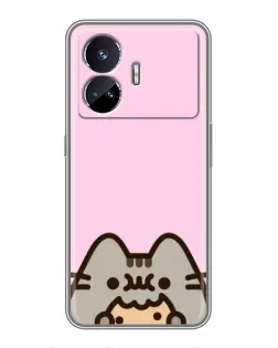Чехол для Realme GT5 с картинкой «Pusheen и печенье» Чехол для Realme GT5 с картинкой «Pusheen и печенье»