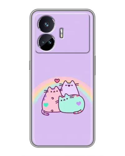 Чехол для Realme GT5 с картинкой «Радужные Пушины»